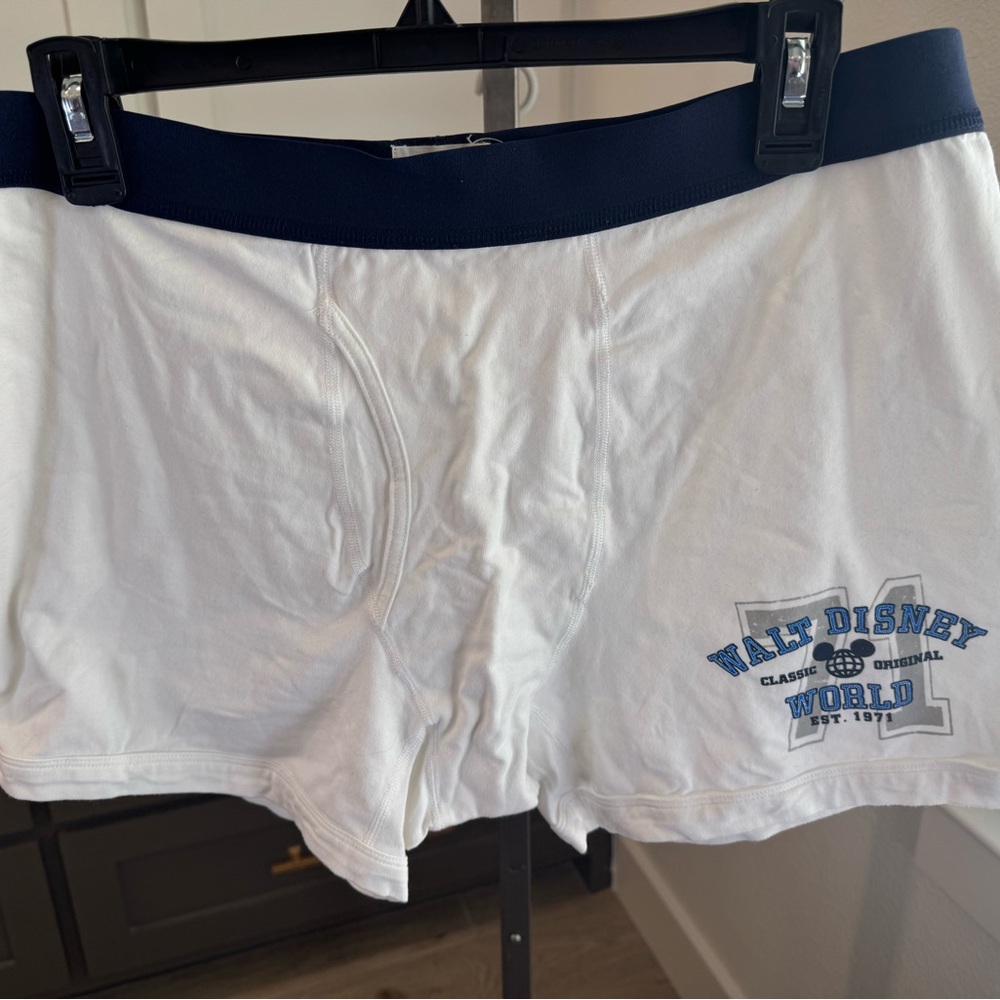 Walt Disney World Vintage White Boxer Brief-2011 WDW 1971 Classic Original Style